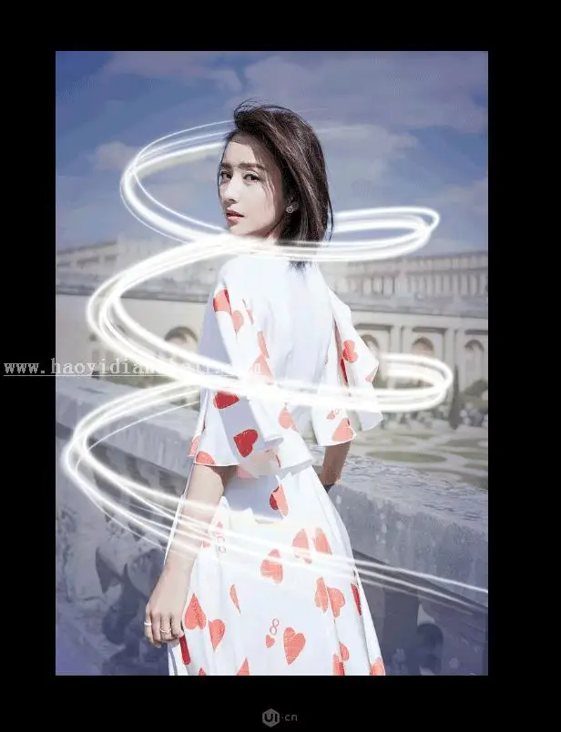 光线效果，通过PS给人物制作炫光环绕的效果_www.haoyidiansheji.com
