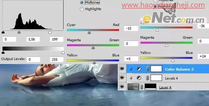 梦幻合成，在ps中合成水中的天鹅与美女的教程_www.haoyidiansheji.com