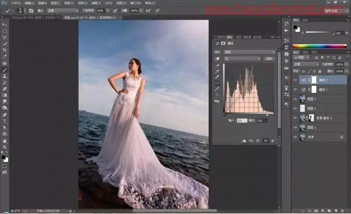 欧美色调，把婚纱照片制作成泛青黄调欧美色_www.haoyidiansheji.com
