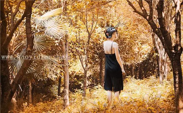 暖色调，调出秋日森林精灵人像照片_www.haoyidiansheji.com