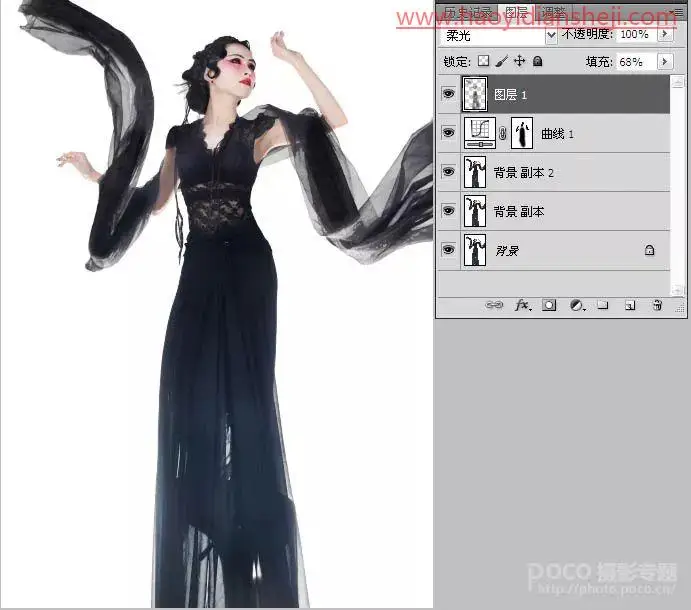 水墨效果，制作具有中国风的水墨人像照片_www.haoyidiansheji.com