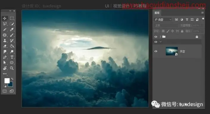 创意合成，创作一幅悬浮在空中的宛若仙境的小岛屿_www.haoyidiansheji.com