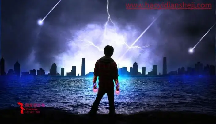 场景合成，通过PS合成一幅炫酷的科幻场景_www.haoyidiansheji.com