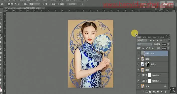 古风后期，打造人物中国风效果_www.haoyidiansheji.com