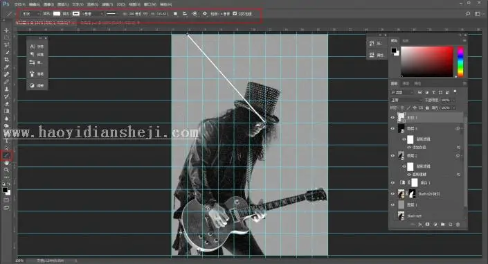 海报制作，用PS制作一张文字透视海报_www.haoyidiansheji.com