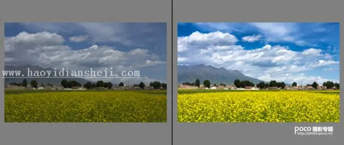 调天空，去除雾霾调出蓝天白云风景照_www.haoyidiansheji.com