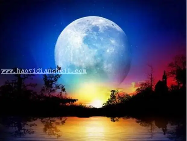 场景合成，用PS合成一个梦幻精灵壁纸图案_www.haoyidiansheji.com
