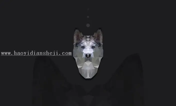 低多边形，通过PS制作低多边形的狗狗图片_www.haoyidiansheji.com