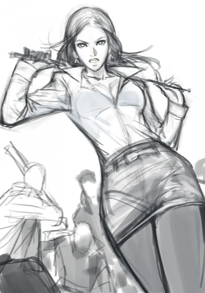 游戏插画，日韩系风格《千叶真琴》插画教程_www.haoyidiansheji.com