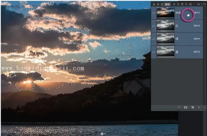 风景调色，用PS中的通道给风景照片进行高质量的调色_www.haoyidiansheji.com