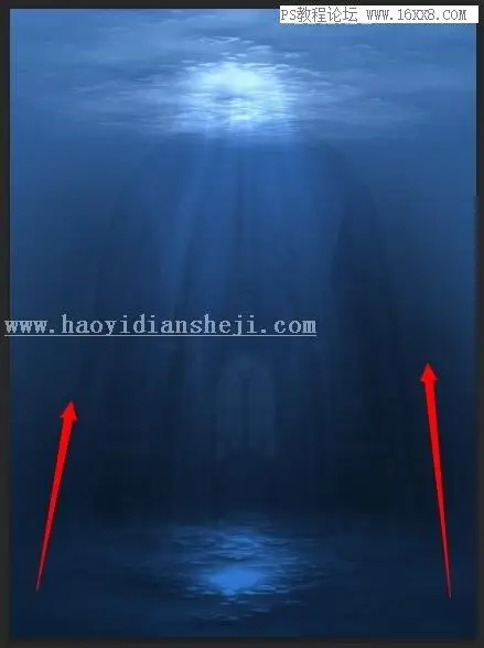 场景合成，用PS合成海下探险寻宝的场景_www.haoyidiansheji.com