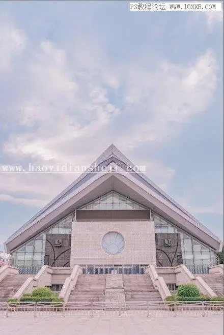粉色调，用PS把建筑调出粉嫩的糖果色照片_www.haoyidiansheji.com