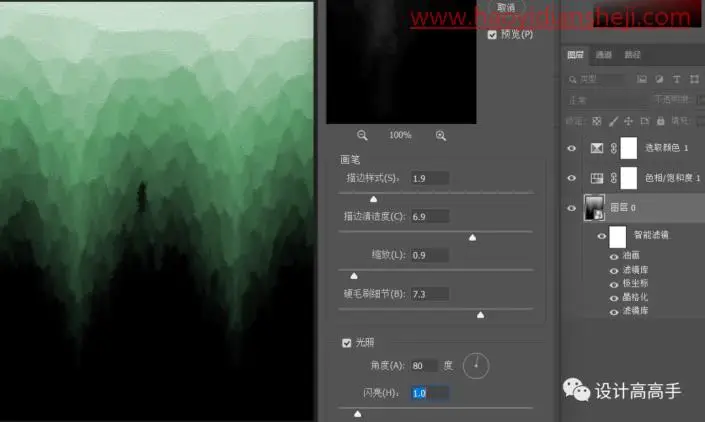 创意海报，制作抽象的森林海报_www.haoyidiansheji.com