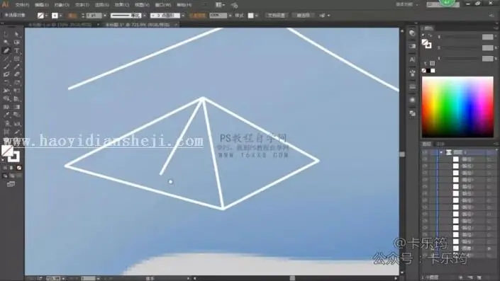 转手绘，用PS加AI制作一只多边形唯美星空鹿_www.haoyidiansheji.com
