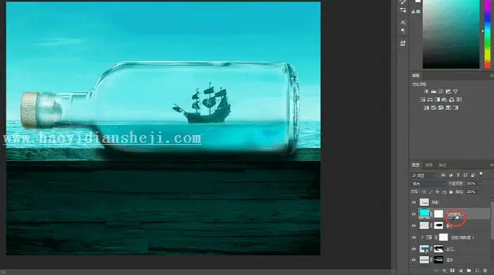 场景合成，用PS合成《加勒比海盗》电影中的海盗船_www.haoyidiansheji.com