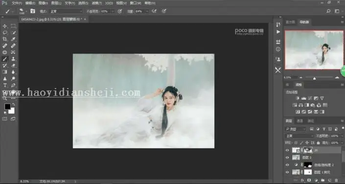 古风人像，通过PS把前期偏暗的古装人像制作出仙气十足的效果_www.haoyidiansheji.com