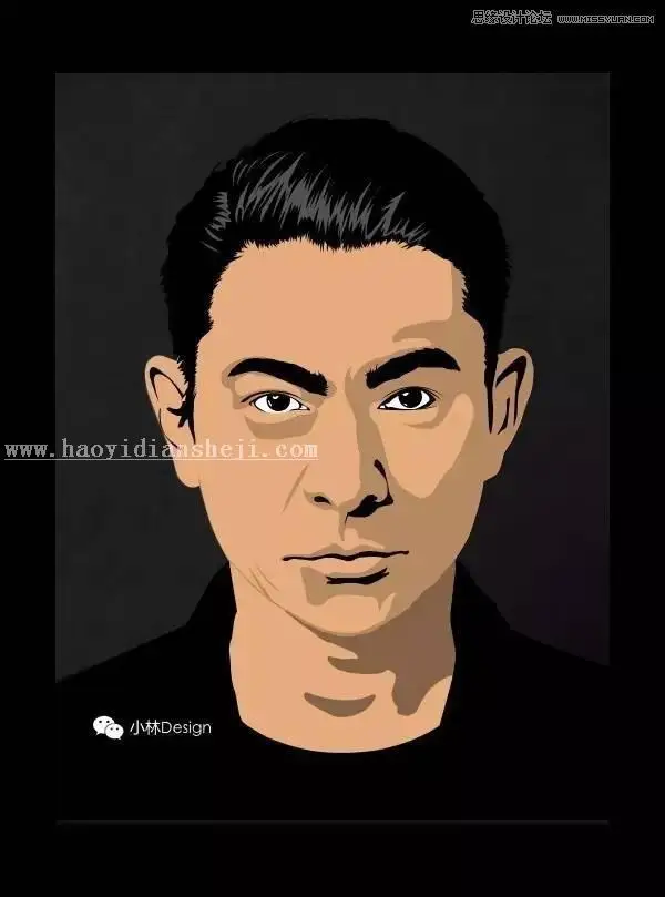 矢量效果，用PS把刘德华的照片变成矢量图_www.haoyidiansheji.com