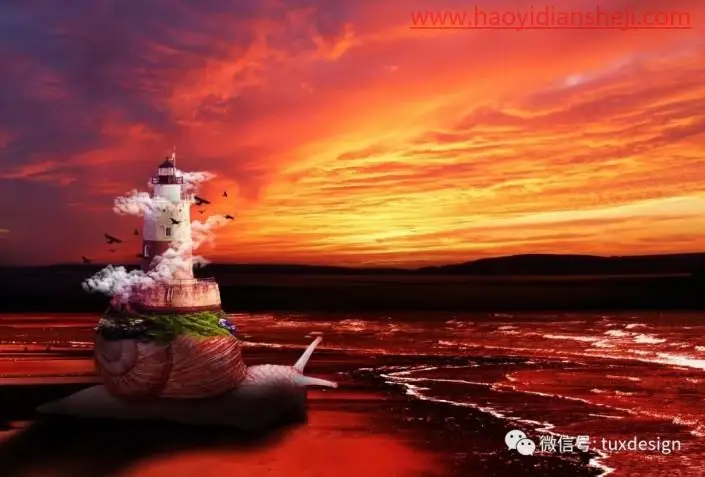 创意合成，用PS合成一张蜗牛负重前行的场景_www.haoyidiansheji.com