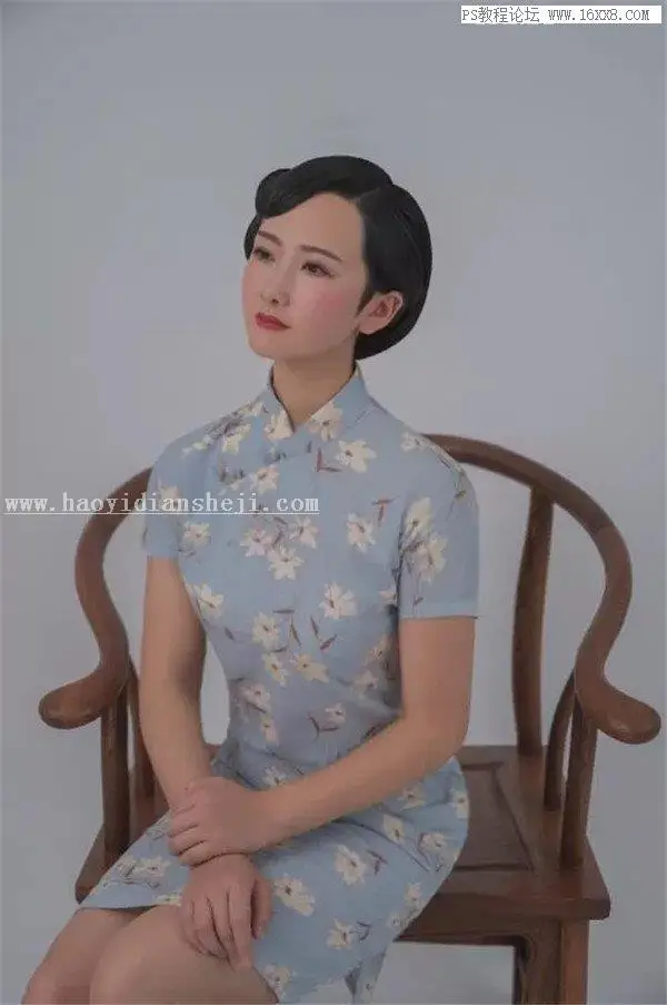 工笔画，用PS制作古典中国范的工笔画人物效果_www.haoyidiansheji.com
