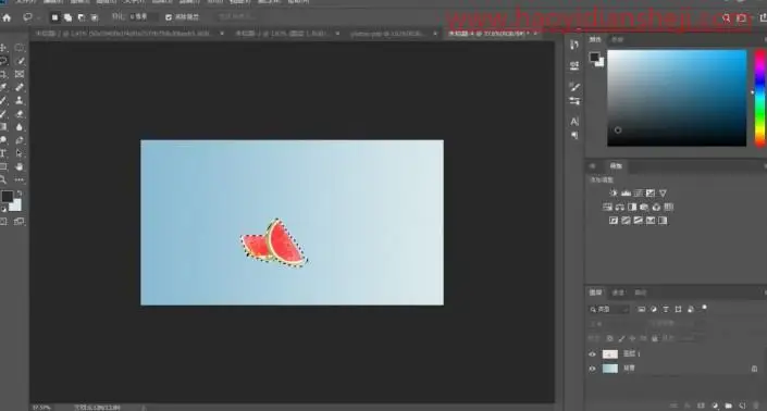 创意合成，合成一种创意的西瓜皮创意效果_www.haoyidiansheji.com