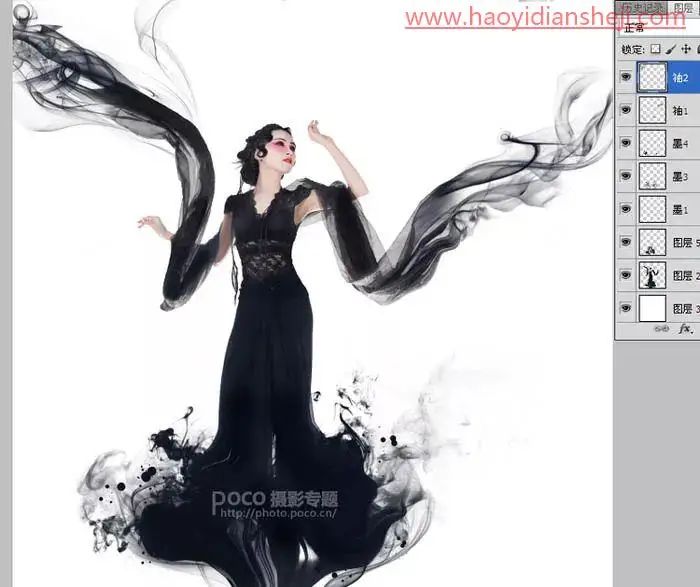 水墨效果，制作具有中国风的水墨人像照片_www.haoyidiansheji.com