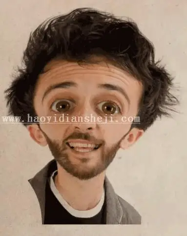 人像恶搞，用PS中的反向美化制作人物头像搞怪表情_www.haoyidiansheji.com