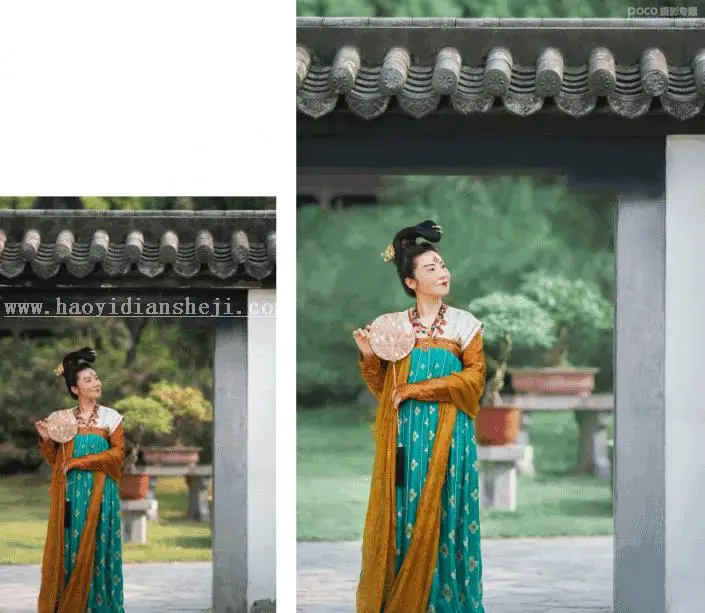 古风人像，通过PS制作唐代女子风格的古风效果人像照片_www.haoyidiansheji.com