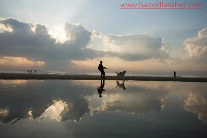风景照片，给海边拍摄的风景人像进行简单的调色_www.haoyidiansheji.com