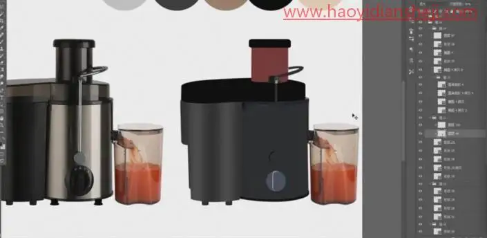 产品精修，给榨汁机进行精细修图_www.haoyidiansheji.com