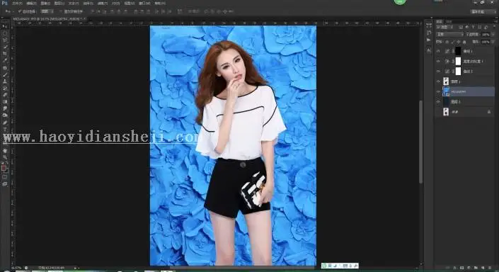 工具抠图，教大家用背景橡皮擦抠头发丝_www.haoyidiansheji.com