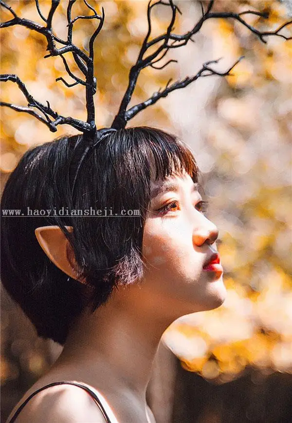 暖色调，调出秋日森林精灵人像照片_www.haoyidiansheji.com