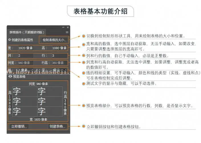 表格插件，教你利用PS插件做表格_www.haoyidiansheji.com