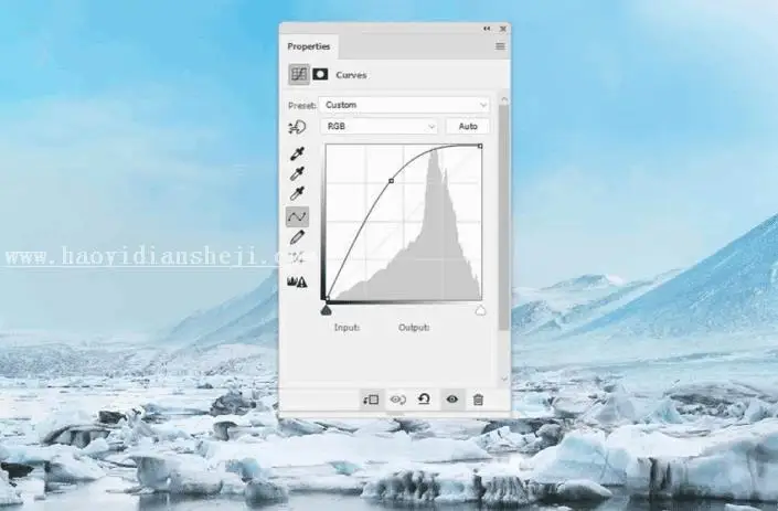 冰雪效果，在PS中合成一个超现实感觉的冰块鱼_www.haoyidiansheji.com