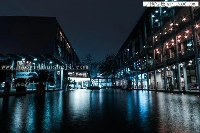 夜景效果，用PS制作浪漫梦幻的城市夜景照片_www.haoyidiansheji.com