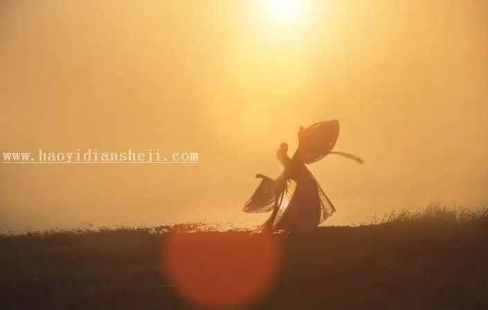 剪影效果，制作优美的夕阳下的人物剪影照_www.haoyidiansheji.com