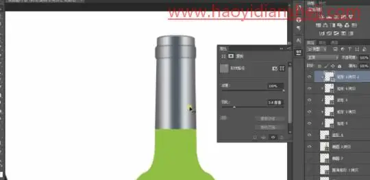 产品修图，给白葡萄酒进行精修_www.haoyidiansheji.com