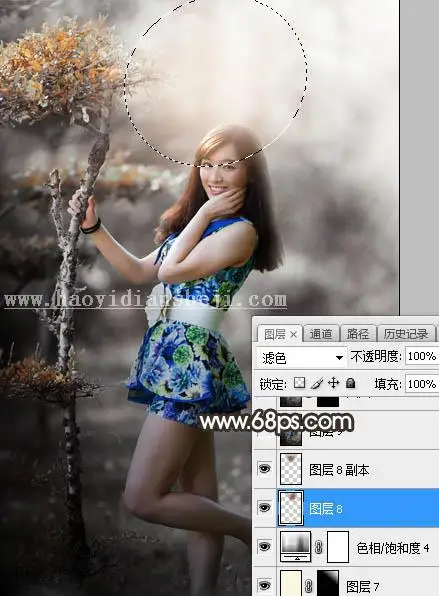 棕色调，调出暗调棕色效果照片教程_www.haoyidiansheji.com