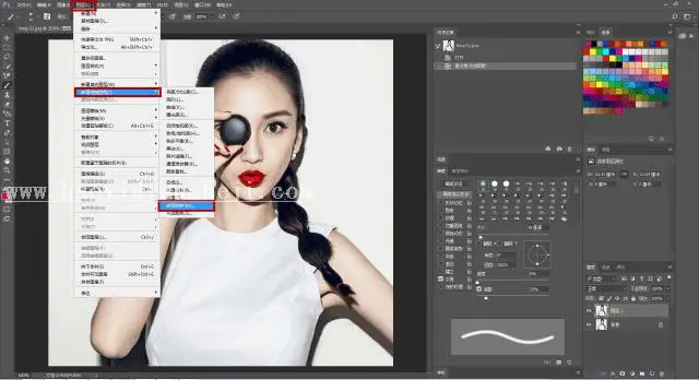 黑白照片，用Angelababy做例子用Photoshop调出黑白复古人像_www.haoyidiansheji.com