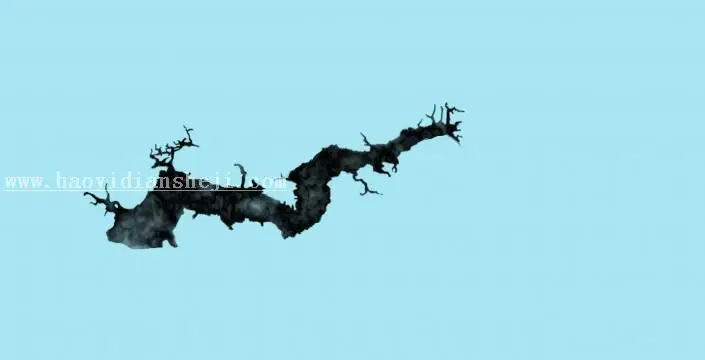 国画效果，用PS制作一张梅花雪景图_www.haoyidiansheji.com