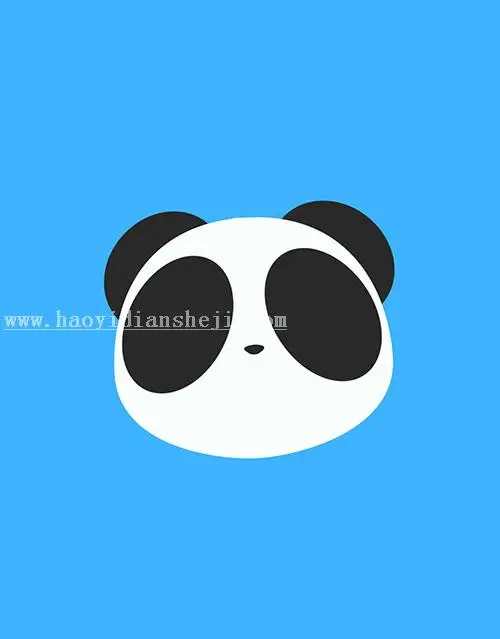 鼠绘卡通，鼠绘一只卡通熊猫教程_www.haoyidiansheji.com