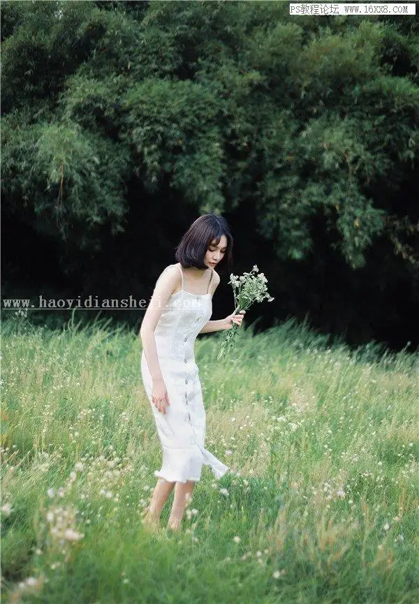 小清新，用PS调出室外人物清新淡雅的感觉_www.haoyidiansheji.com