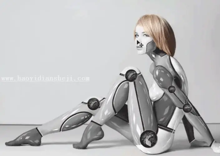 人物合成，手把手教你合成一款炫酷女机器人_www.haoyidiansheji.com
