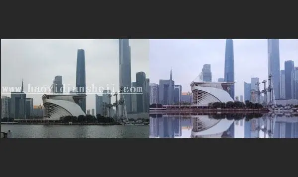 倒影教程，制作水中倒影效果_www.haoyidiansheji.com