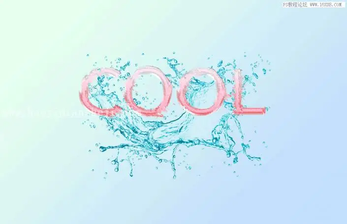 飞溅字体，Photoshop制作水漾酷感飞溅艺术字_www.haoyidiansheji.com