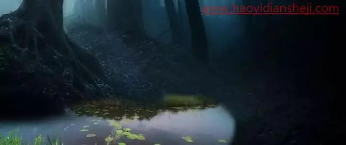 唯美合成，制作月光下的暗夜精灵美少女场景_www.haoyidiansheji.com