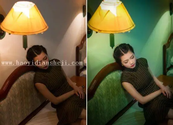 复古色，用PS调出室内人像情绪片的复古色调_www.haoyidiansheji.com