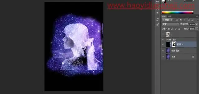 星空效果，打造梦幻星空人物照片_www.haoyidiansheji.com