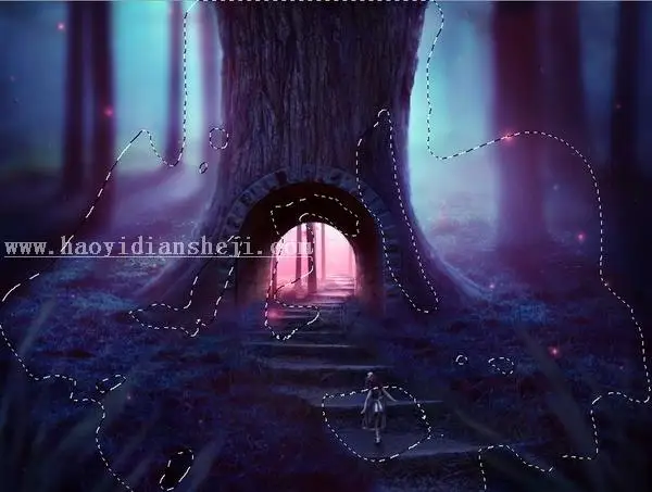 童话场景，合成爱丽丝漫游仙境的小人国场景_www.haoyidiansheji.com