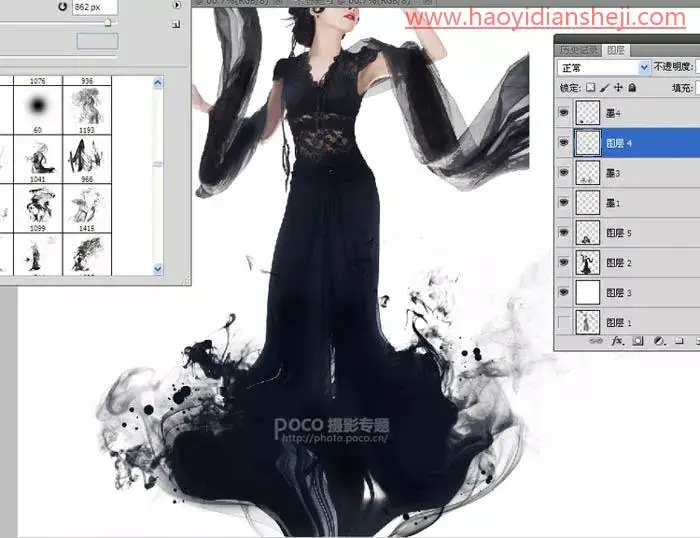 水墨效果，制作具有中国风的水墨人像照片_www.haoyidiansheji.com