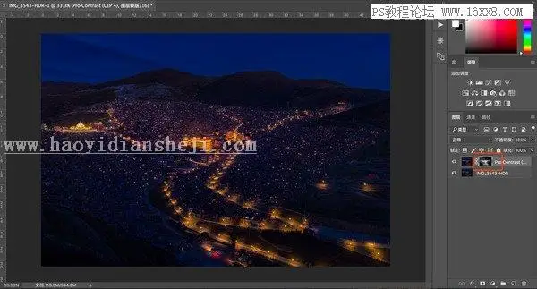 夜景照片，通过PS对夜景照片进行后期修图_www.haoyidiansheji.com